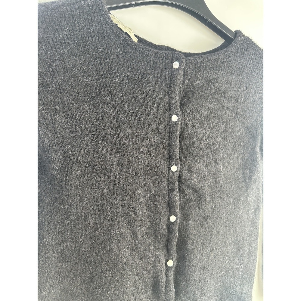 Sezane Gaspard Super Kid Mohair Baby Alpaca Black Cardigan Sweater XXS Luxury - Picture 5 of 16